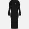 Baroque Buckle Cutout Midi Dress