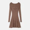 Baroque Buckle Ribbed Mini Dress