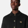 Cashmere-Cotton Knit Polo Cardigan