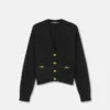 Cashmere-Wool Knit Boxy Cardigan