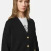 Cashmere-Wool Knit Boxy Cardigan