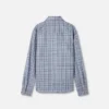 Checked Wool Flannel Zip Overshirt