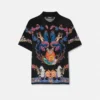 Coral Theatre Knit Silk Polo Shirt