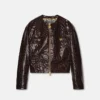 Croc-Effect Patent Leather Jacket