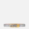 Crystal Safety Pin Leather Belt 3 cm