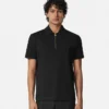 Embroidered Cotton-Piqu&eacute; Half-Zip Polo