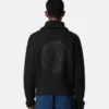 Embroidered Wool Knit Zip Sweater