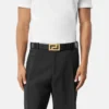 Greca Leather Belt  4 cm