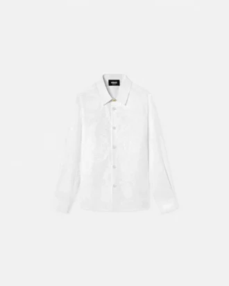 Kids Jacquard Cotton-Poplin Shirt