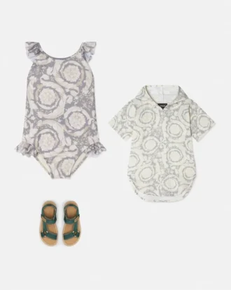 Kids Printed Cotton Cover-Up Hoodie