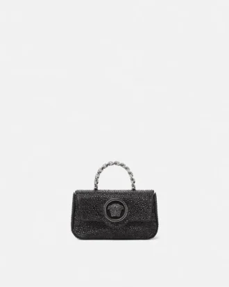 La Medusa Embellished Satin Mini Bag