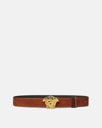 La Medusa Leather Reversible Belt 4 cm