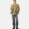 M&eacute;lange Wool Single-Breasted Blazer