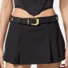 Medusa Heritage Embellished Leather Belt 3 cm