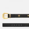 Medusa Heritage Embellished Leather Belt 4 cm