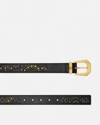 Medusa Heritage Studded Leather Belt 3 cm