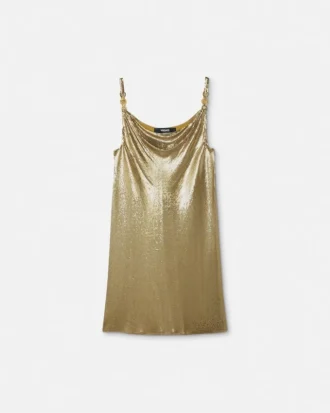 Metal Mesh Slip Mini Dress