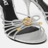 Opera Bow Metallic Sandals 85 mm