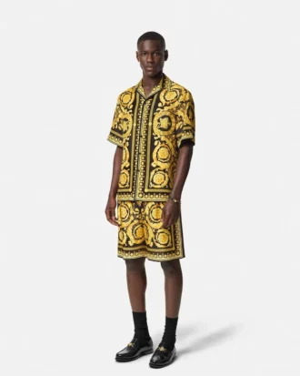 Printed Silk Twill Shorts