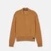 Silk-Cotton Knit Polo Cardigan