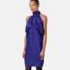 V Allover Jacquard Silk Relaxed Mini Dress