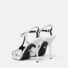 V Embellished Leather Sandals 120 mm