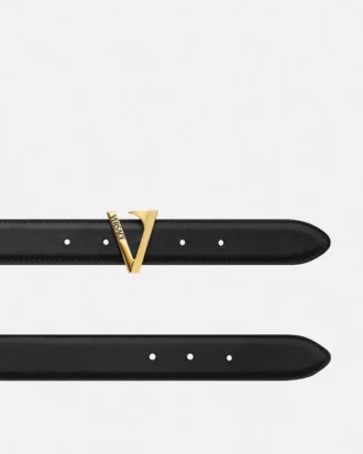 V Leather Belt 3 cm