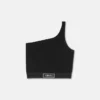 Viscose-Blend One-Shoulder Crop Top