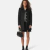 Wool-Blend A-Line Coat