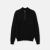 Wool-Blend Half-Zip Knit Sweater